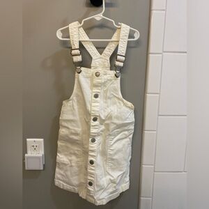 H&M Cream Denim Overall Dress / Size 6-7 / VGUC
